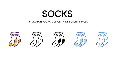 Socks icons vector set stock illustration.