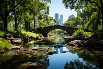 Central Park Green oasis in the heart of New York., generative IA