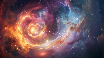 Fototapeta premium interdimensional gateway on Planet of God, gods overseeing the passage of time and space in a vortex of stars