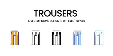 Trousers icons vector set stock illustration.