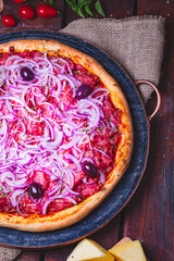 pizza on a table