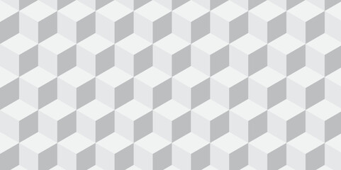 Seamless abstract white and gray background from cubes and lines. Geometric tiles and mosaic creative stylish seamless pattern block cube background. minimal hexagon Cubes mosaic shape vector design.
