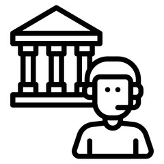 banking costumer credit outline icon and illustration