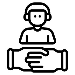 client investment outline icon and illustration