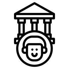 customers client bank outline icon and illustration