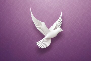 Obraz premium white dove flying in the sky made by midjourney
