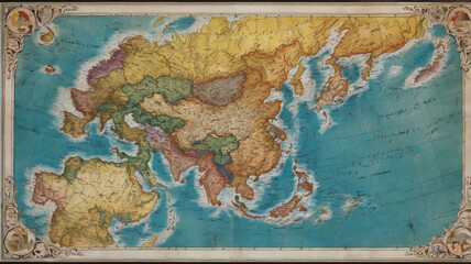 Naklejka premium map-korean-map