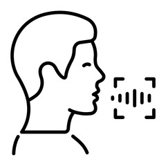 Modern line icon of voice recognition 