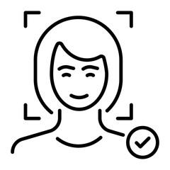 Well-crafted line icon of face identification 
