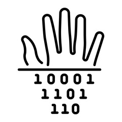 Ready to use line style icon of palm scan 