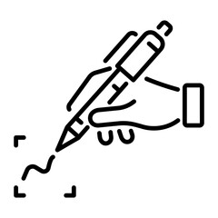 Scalable linear icon depicting signature scan 