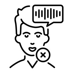 Handy linear icon of voice error 