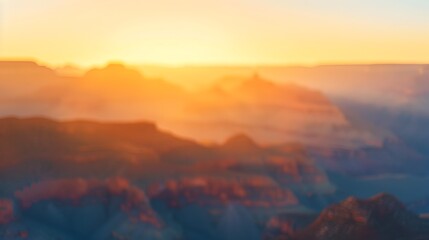 Grand Canyon Rim Defocused Sunrise with Ample Copy Space