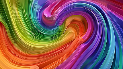 Fototapeta premium Colorful curved lines. rainbow color swirls. 3d rendering abstract background 