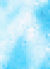 Soft blue gradient background - pixel mosaic tile. copy space.