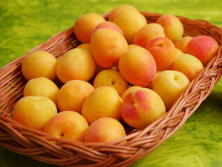 Apricot fruit in basket