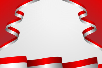 Obraz premium Indonesian red and white flag with a background sunburst motif