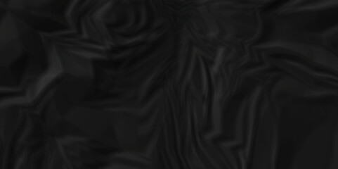 Fototapeta premium Black crumpled paper background texture pattern overlay. crinkled wrapper rumple wrinkled high resolution arts craft and Seamless black crumpled paper. 