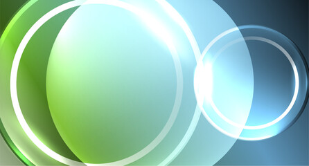 Neon glass circle copyspace for your text or product presentation geometric background. Vector illustration For Wallpaper, Banner, Background, Card, Book Illustration, landing page
