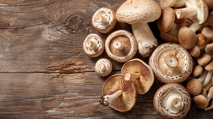 An advertisement of fresh Mushroom, that look delicious and nutritious, with space for text.	