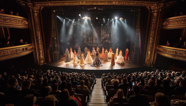 AI generator images of Movie theater,Broadway,Theater curtain and stage with dramatic lighting