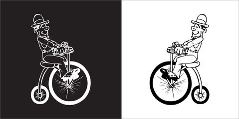 Fototapeta premium IIlustration Vector graphics of Cycling icon