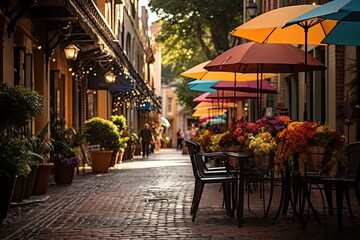 Examined market in Charleston, USA, with food and shopping., generative IA