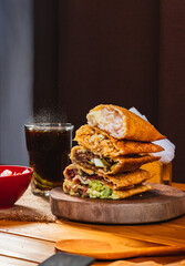 Fried pastry, pastel, lunch