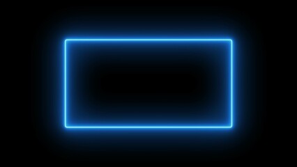 Abstract Neon Light Rectangular Frame Illustration.