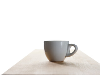 Plain White Coffee Mug on Wooden Table