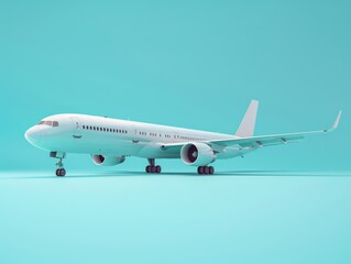 Obraz premium cute 3d soft rendered of commercial airplane