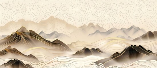 Abstract artistic background. Chinese wind wallpaper, ink wash, new Chinese style. Painting. modern Art. Wallpapers, posters, cards, murals, prints. AI generated illustration