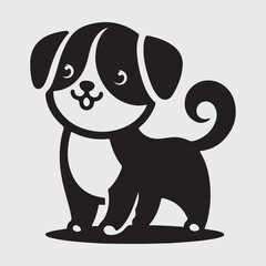 A cute dog silhouette vector 