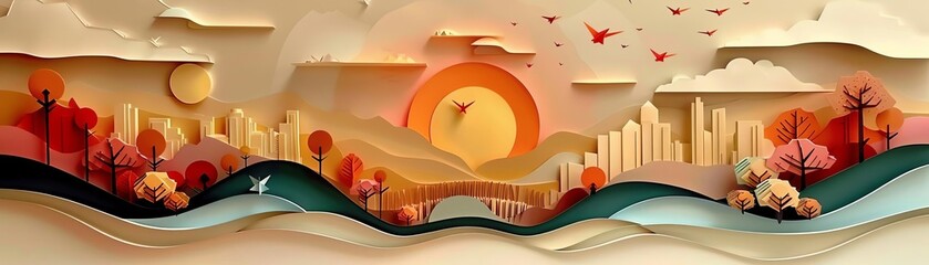 Origami crane, floating above a futuristic city, neon lights, detailed folds, vibrant colors