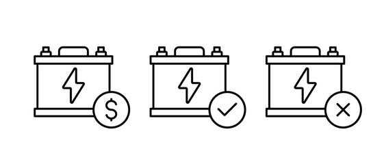 Car power icon vector set. Energy efficiency symbol