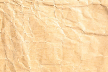 Crumpled and bumpy yellow background paper texture