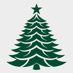 Green Christmas tree vector illustration