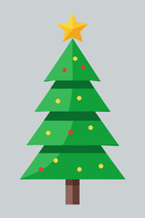 Green Christmas tree vector illustration