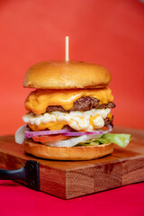burguer on a table