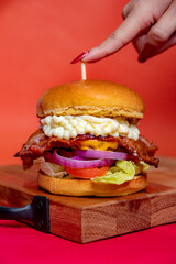 burger in a hand