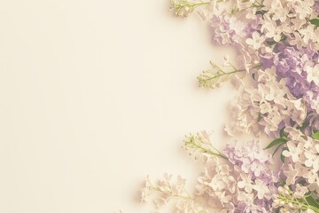 Delicate Lilac Blooms on a White Background