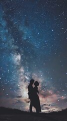 Fototapeta premium A couple dancing under the stars. Realistic.