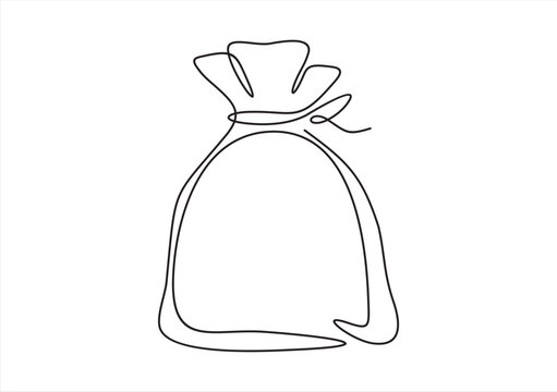 recommend clip art: Money bag continuous one line drawing. 