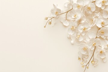 White Orchids on a Cream Background