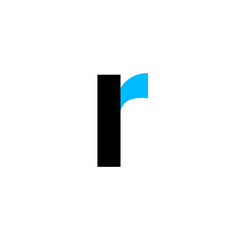 Lowercase letter R logo vector simple sign symbol icon minimal