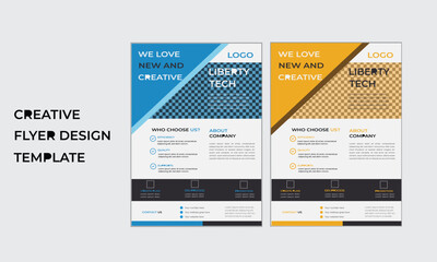 Creative business flyer design template with multiple color variation and leaflet design presentation ,flyer template A4 size.