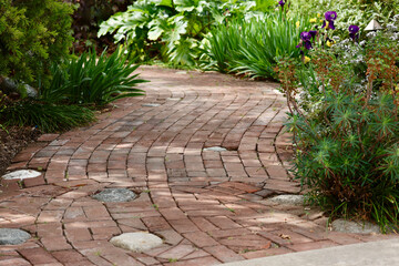 stone path in the garden