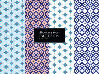  Geometric floral set of seamless patterns,collection Set of bright colorful backgrounds with modern minimal labels.
