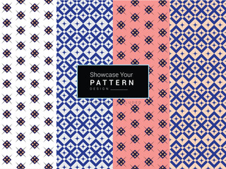  Geometric floral set of seamless patterns,collection Set of bright colorful backgrounds with modern minimal labels.