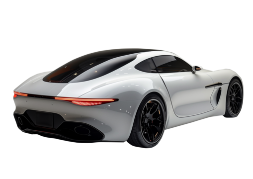 Futuristic electric technology car, energy saving and global warming reduction concept on transparent background.PNG
